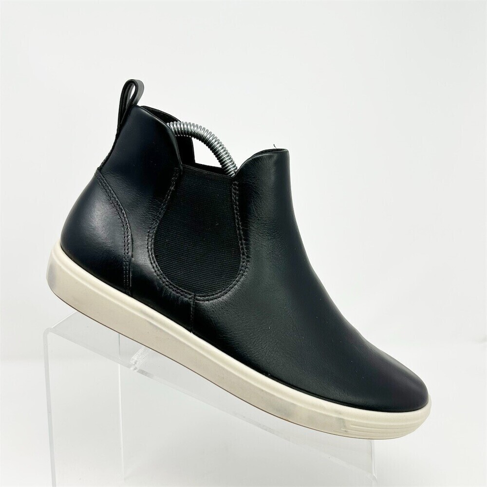 ECCO Soft 7 Chelsea Ankle Boots Womens Black Slip-On Sneaker Sole EU 40 US 9-9.5